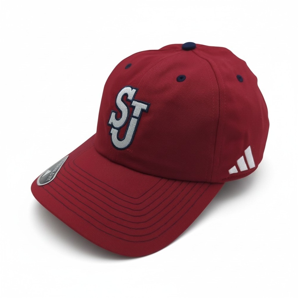 Adidas St. Johns Red Storm Hat Red Seasonal Slouch Adjustable Cap OSFM